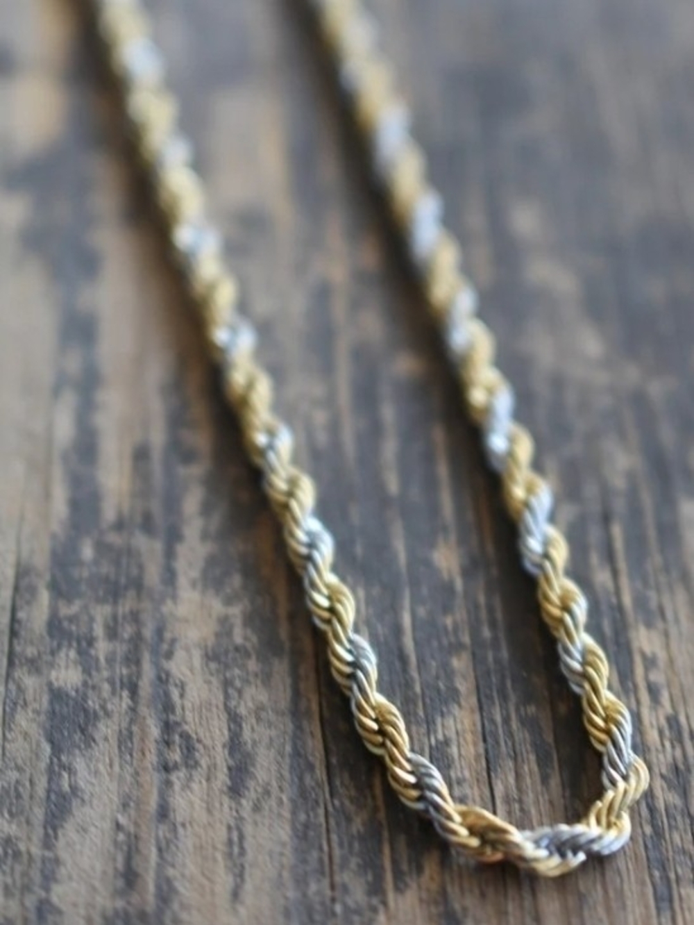 NWOT Two-Tone Stainless Gold & Silver Twisted Necklace - Women Jewelry